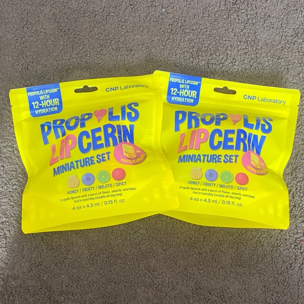 Propolis Lip Cerin Miniature Set - Yellow Hydration Pouch (2 Pack)
